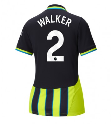 Manchester City Kyle Walker #2 Segunda Equipación Mujer 2024-25 Manga Corta